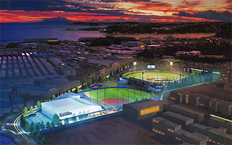 横須賀スタジアムと一体化した施設イメージ
