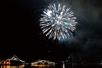 ４００発の打ち上げ花火が新年の幕開けを飾る