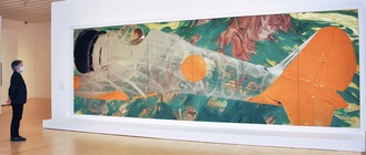 海軍嘱託画家として日中戦争に従軍した川端龍子の作品《香炉峰》1939年、242.0×726.0cm