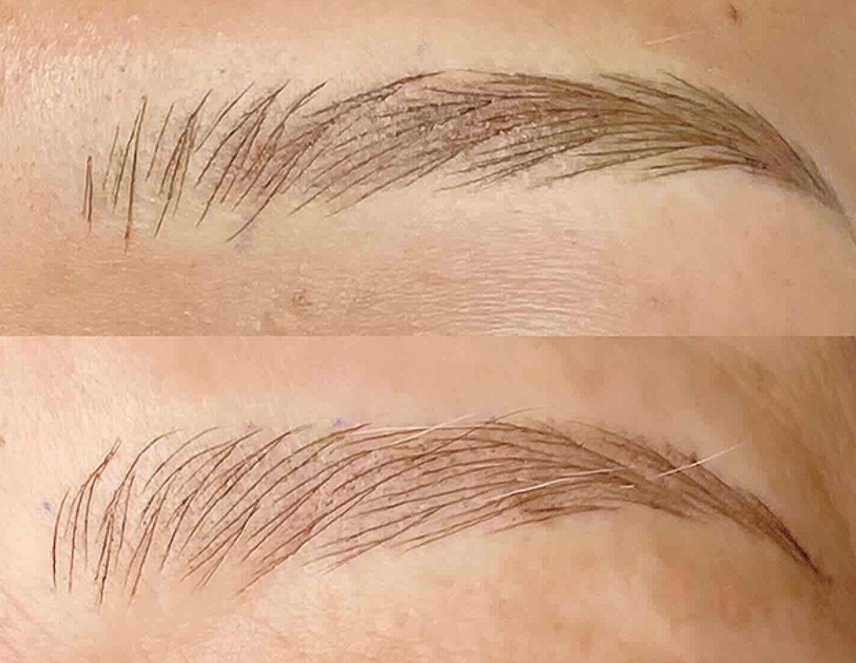 1本1本丁寧に描くことで立体的な仕上がりに