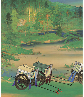山口蓬春《緑庭》昭和2年（1927）同館蔵