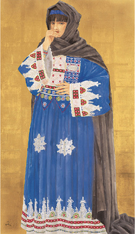 《アフガンの王女》２００３年　紙本彩色　個人蔵