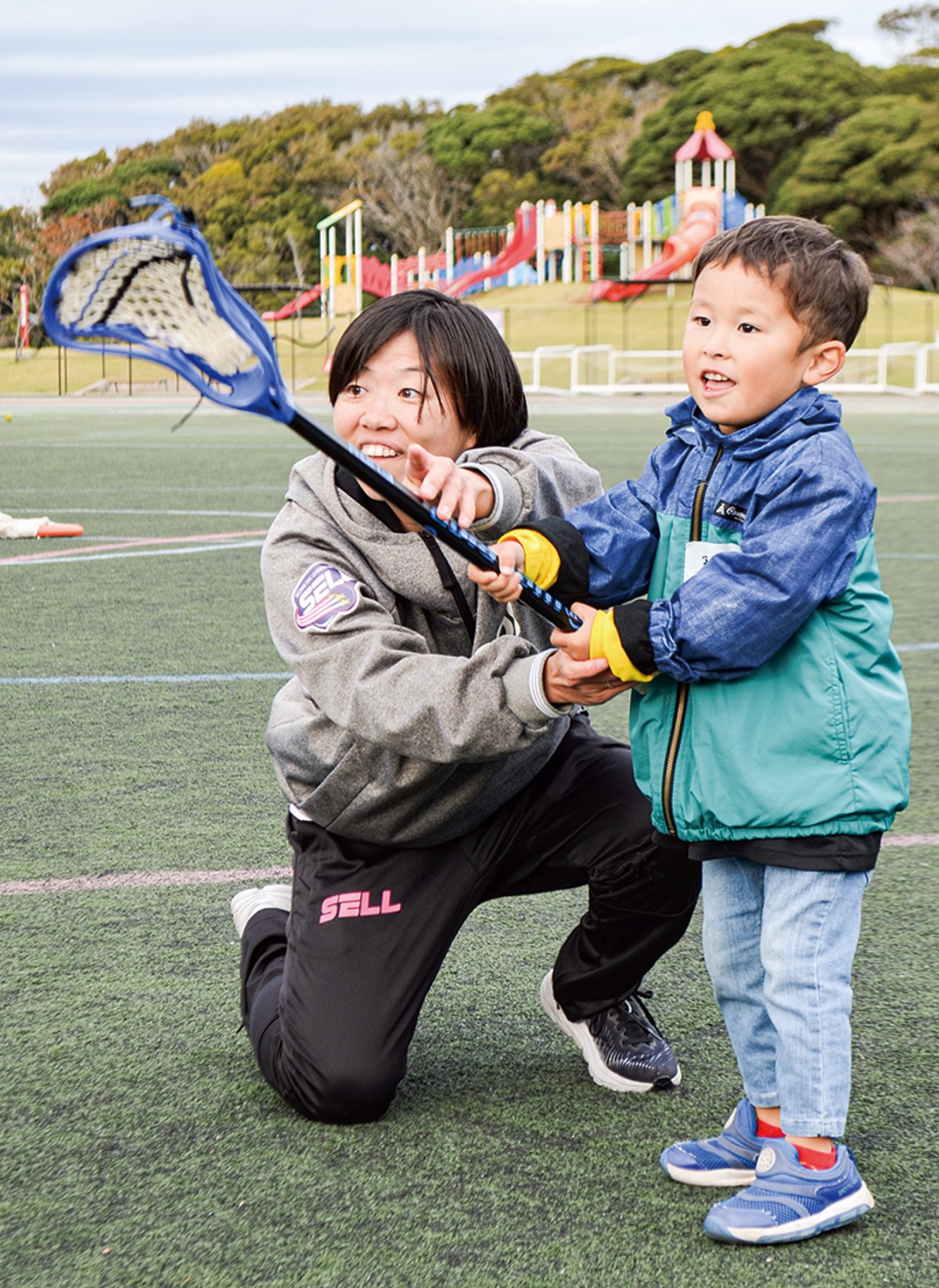 親子らラクロス体験