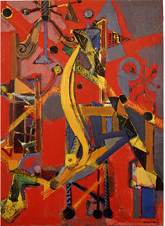 《ガラス工場》1954年、高松市美術館  蔵油彩・カンヴァス、100.0×73.0