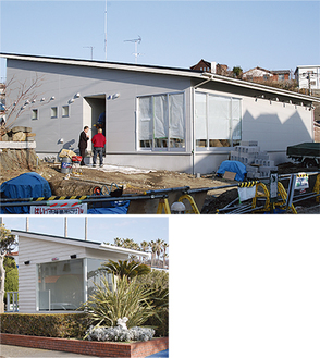 現在建設が進められている同社新社屋（＝写真上）。逗子マリーナ内には新たにサテライトスタジオも設置する（＝同左）