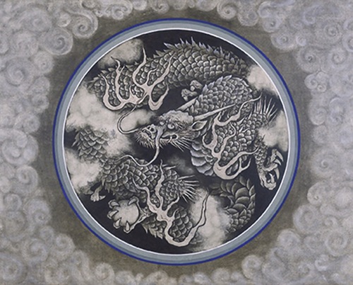 小泉淳作《雲龍図》（建長寺天井画） 小下図　１９９７年　紙本墨画淡彩　神奈川県立近代美術館蔵