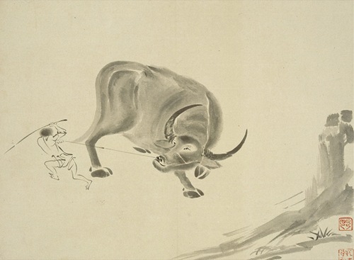 山口蓬春《牧童図 模写》(十牛図のうち)原本：伝智融筆、MIHO MUSEUM蔵