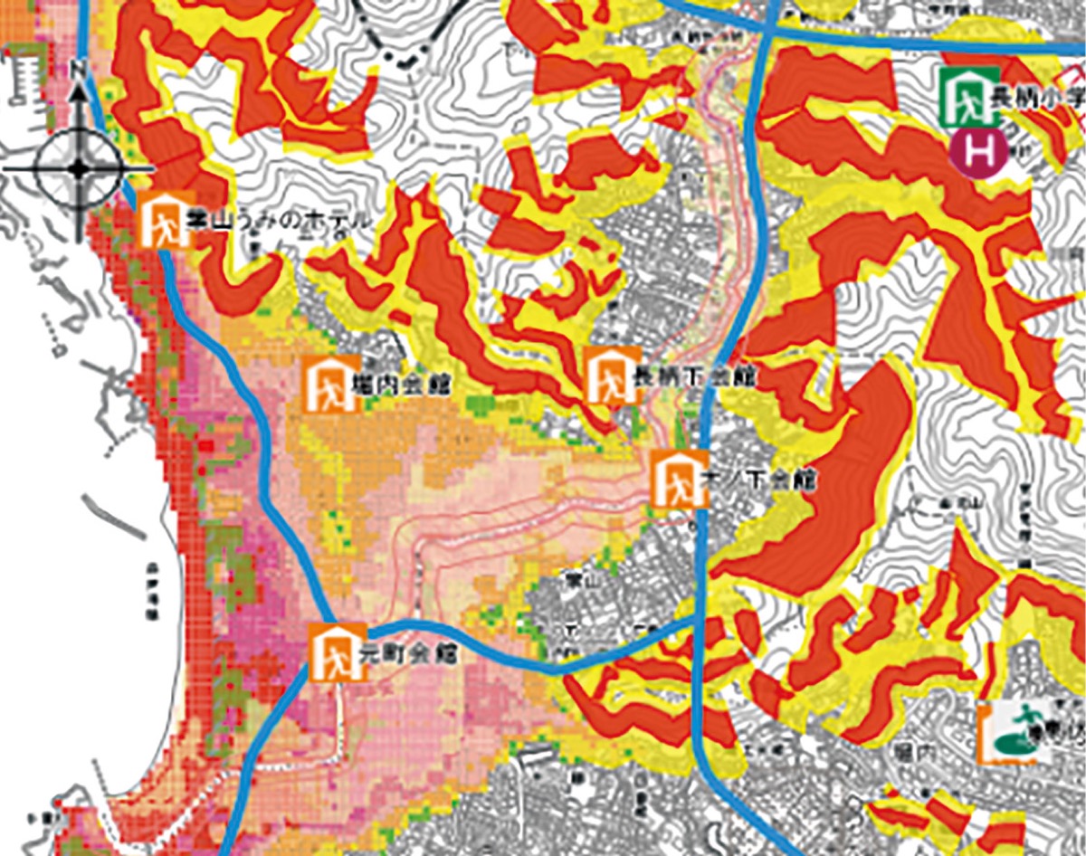 ハザードマップの画面