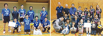 アベック優勝を果たした藤沢市役所男子（左）と女子チーム