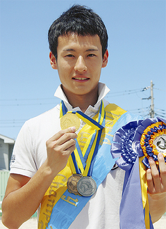 初出場で、金、銀、銅それぞれのメダルを獲得した沖廣さん