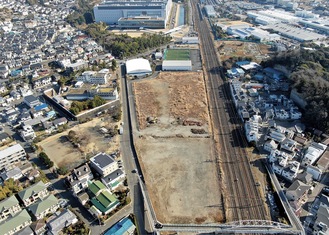 村岡新駅（仮称）の建設が予定されている藤沢―大船間（市提供）