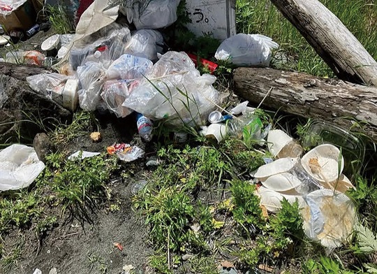 砂浜に放置されたごみ＝かながわ海岸美化財団提供