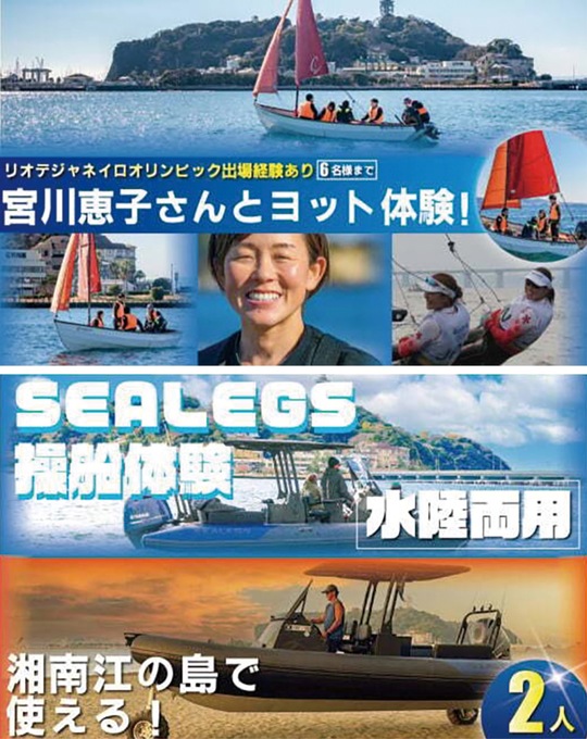 ふるさと納税ポータルサイトに掲載されている「体験型」お礼品のサムネイル＝藤沢市提供