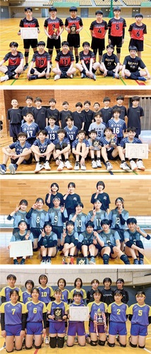 大会４ブロック全てを制した藤沢勢。上から藤沢クラブ、翔陵アカデミー、鵠沼中学校、藤が岡中学校