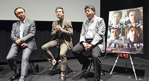 当時の状況を語る黒岩知事、阿南さん、堀岡さん（左から）