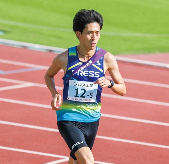 ５区を走った大川選手（プレス工業（株）陸上部提供）