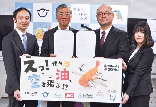 協定書などを手にする関係者