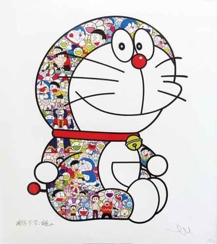 村上隆『おすわりドラえもん「えへへ」』オフセット自筆サイン（提供：湘南西脇画廊）