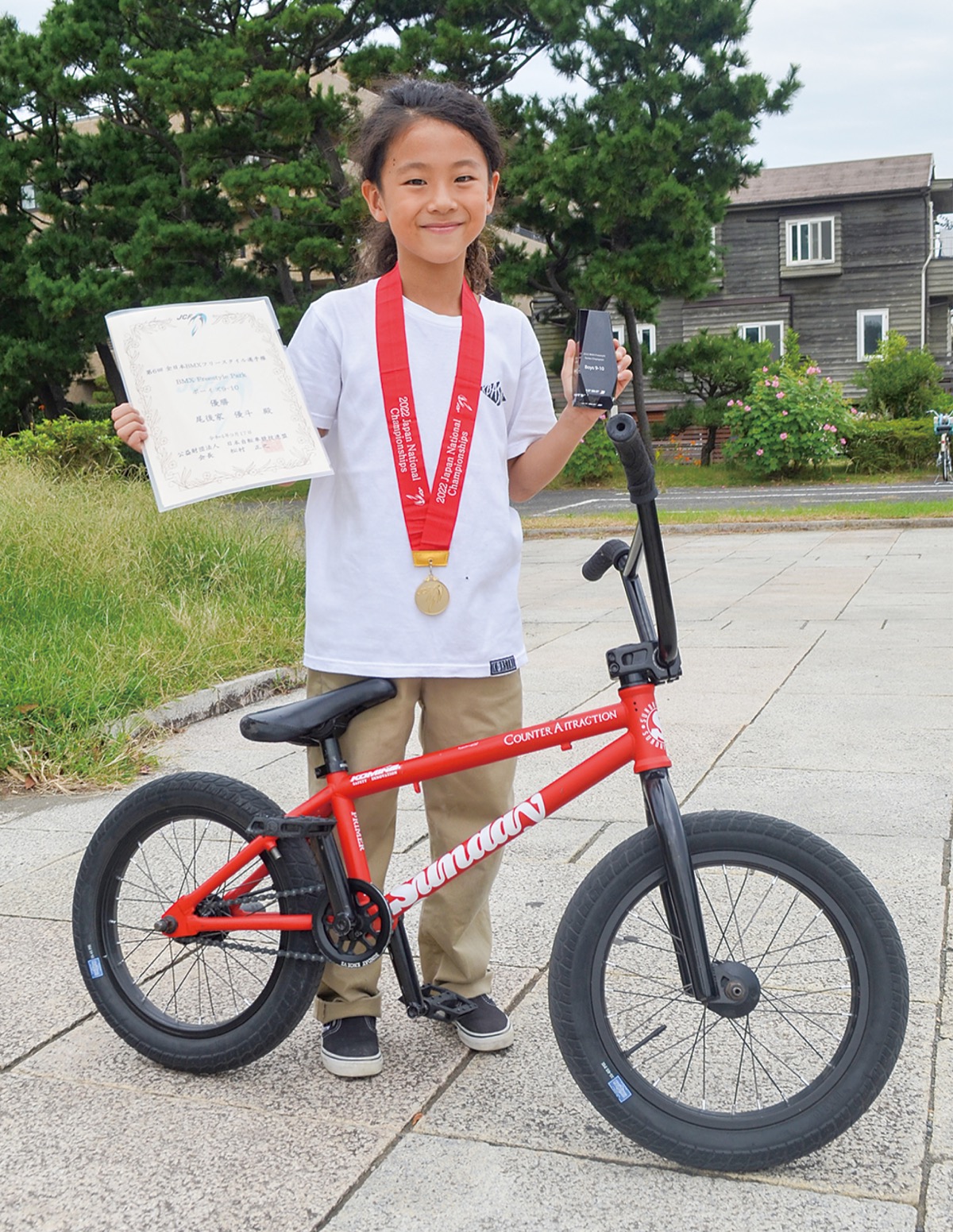BMXで全国初優勝を果たした尾後家くん