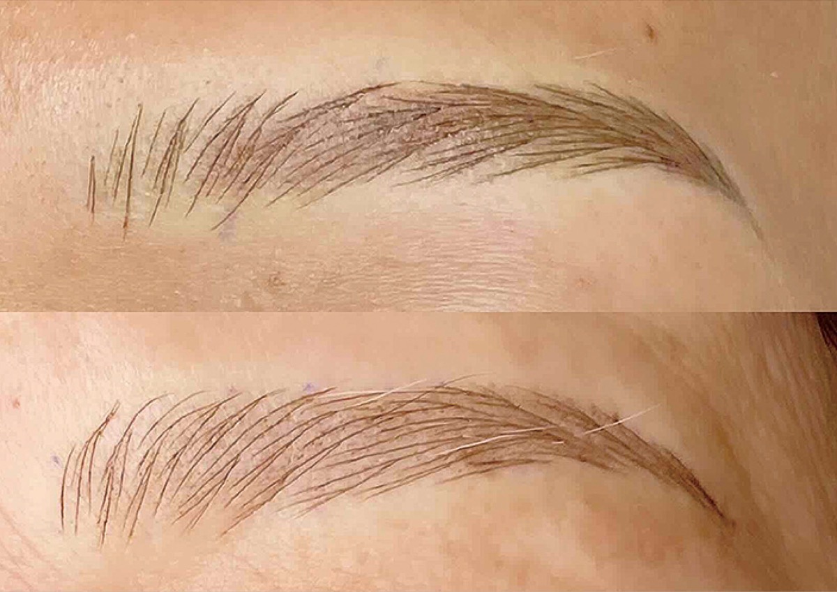 1本1本丁寧に描くことで立体的な仕上がりに