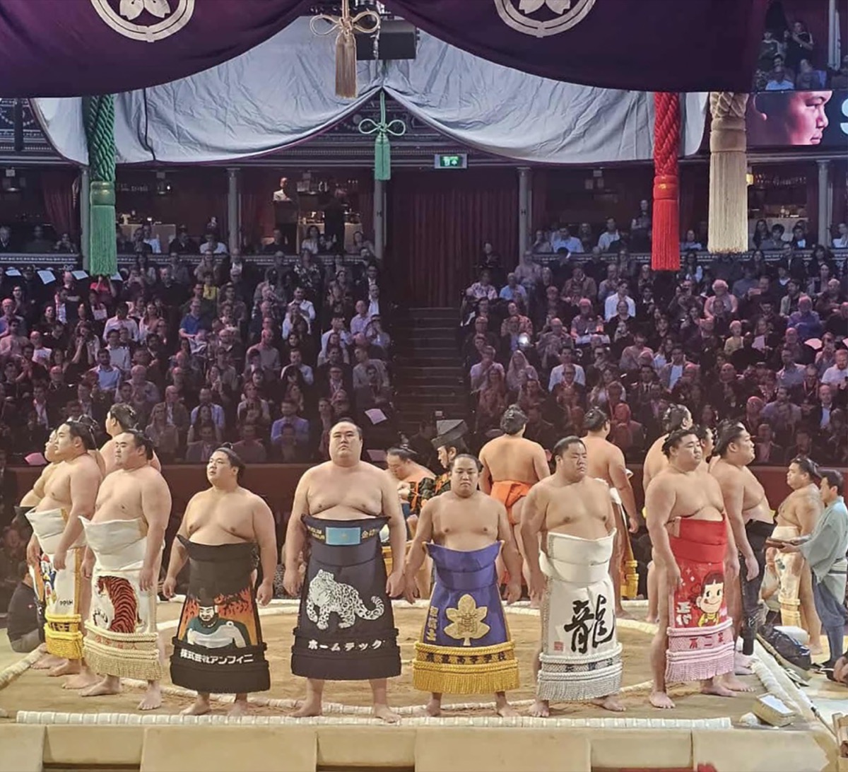 大相撲ロンドンの懸賞旗に登場