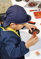 中世漆器の文様再現