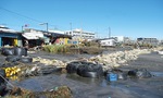 台風による高潮被害を受けた坂ノ下海岸（2017年10月）