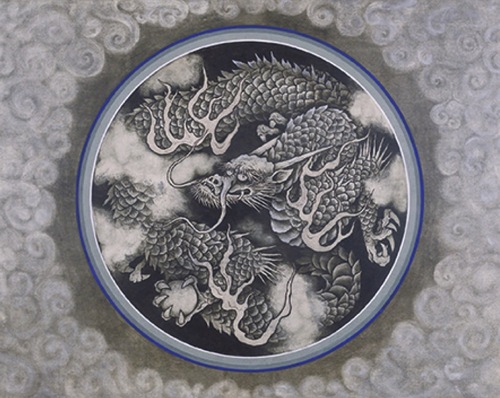 小泉淳作《雲龍図》（建長寺天井画） 小下図　1997年　紙本墨画淡彩　神奈川県立近代美術館蔵