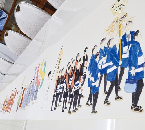 完成した「令和洪鐘祭絵巻」