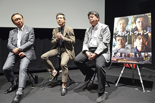 当時の状況を語る黒岩知事、阿南さん、堀岡さん（左から）