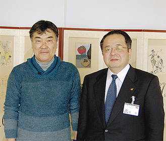 表敬訪問した吉川正道さん（左）