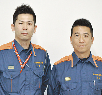 派遣された小澤さん（左）と岡林さん（右）