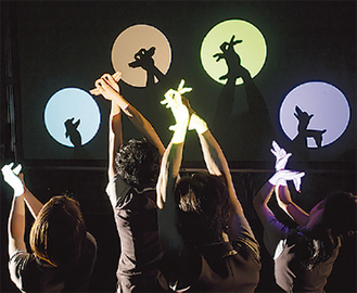 手影絵で動物を表現