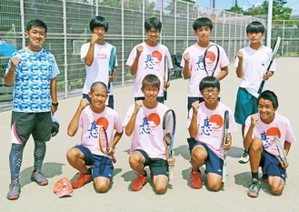 浜須賀中男子ソフトテニス部のメンバー