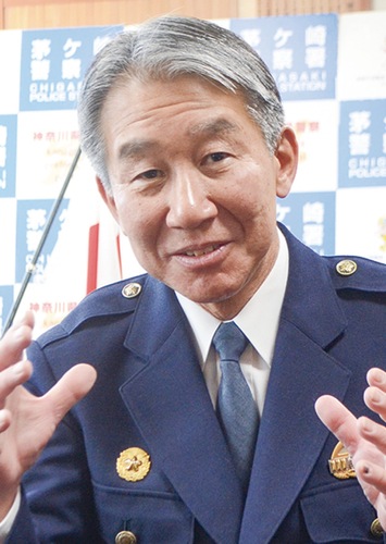 インタビューに答える奈良署長