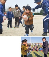 楕円球手にダッシュ