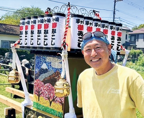 「夢みこし」と製作した吉野さん