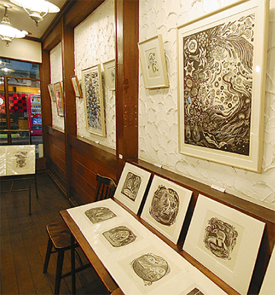 幻想風景 木版画で表現