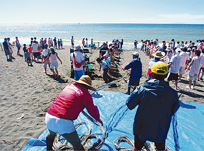 地引網と下駄とばし