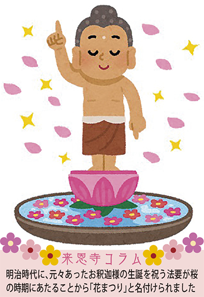 来恩寺では４月21日 土 午後１時半から 知っていますか 花まつり ４月８日 お釈迦様の誕生祝う 茅ヶ崎 タウンニュース