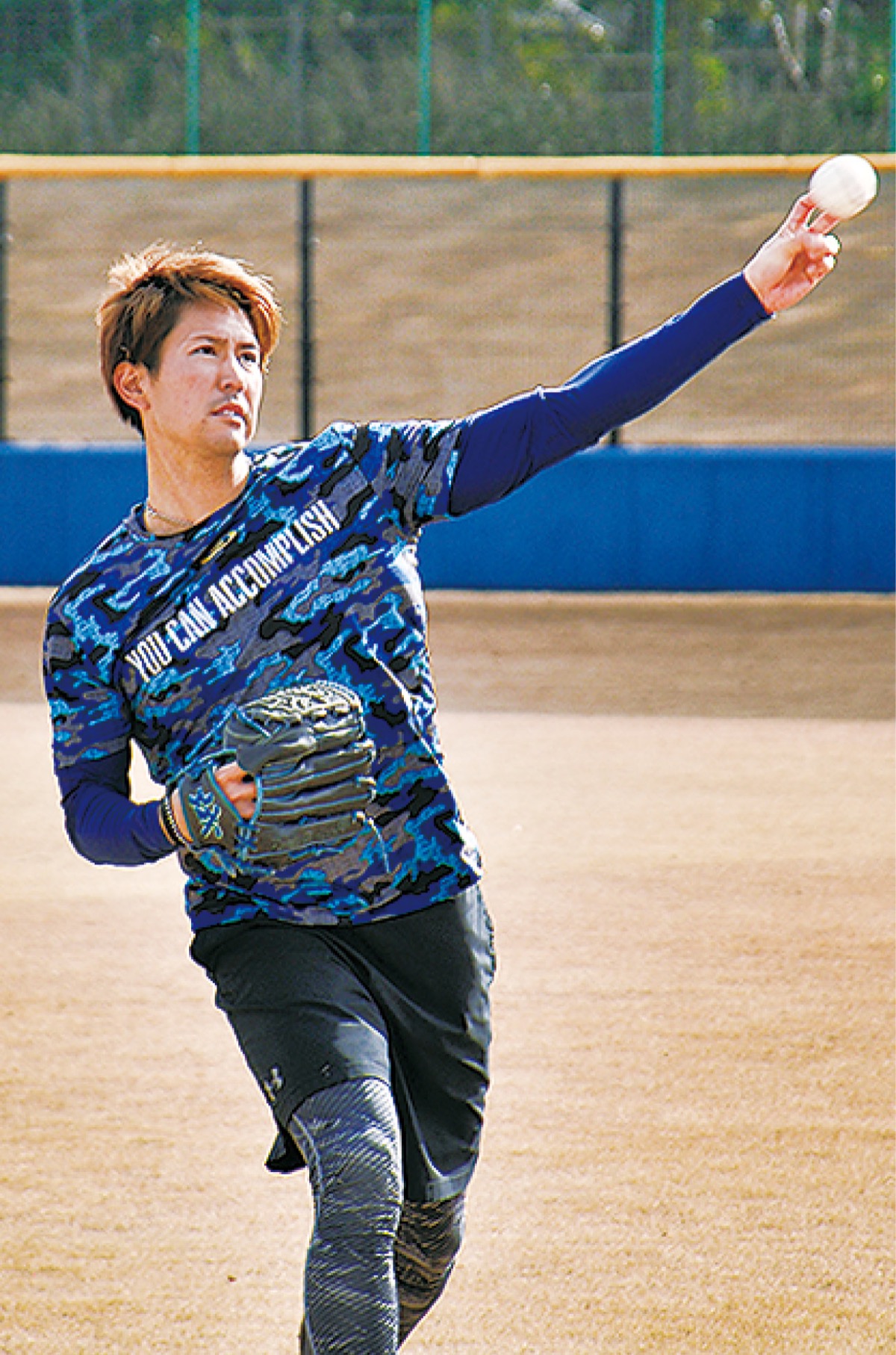 順調な仕上がりを見せる古村投手　＝平塚