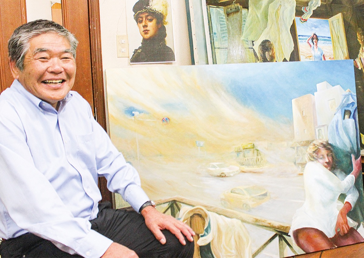 油彩画家・太刀川さん 茅ヶ崎ゴルフ場の表情描く 12月・1月に展示も