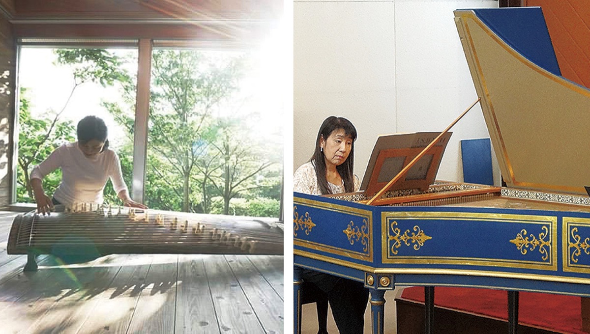 箏の佐藤さん（右）とチェンバロの楠山さん