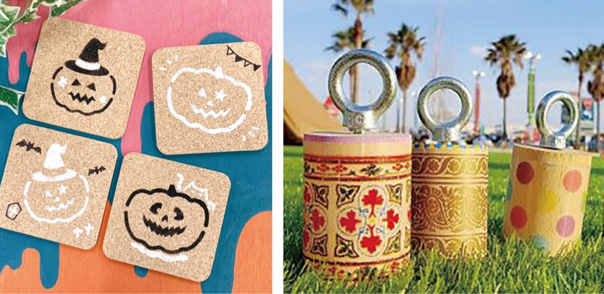 ハロウィーン柄コースターとバードコール