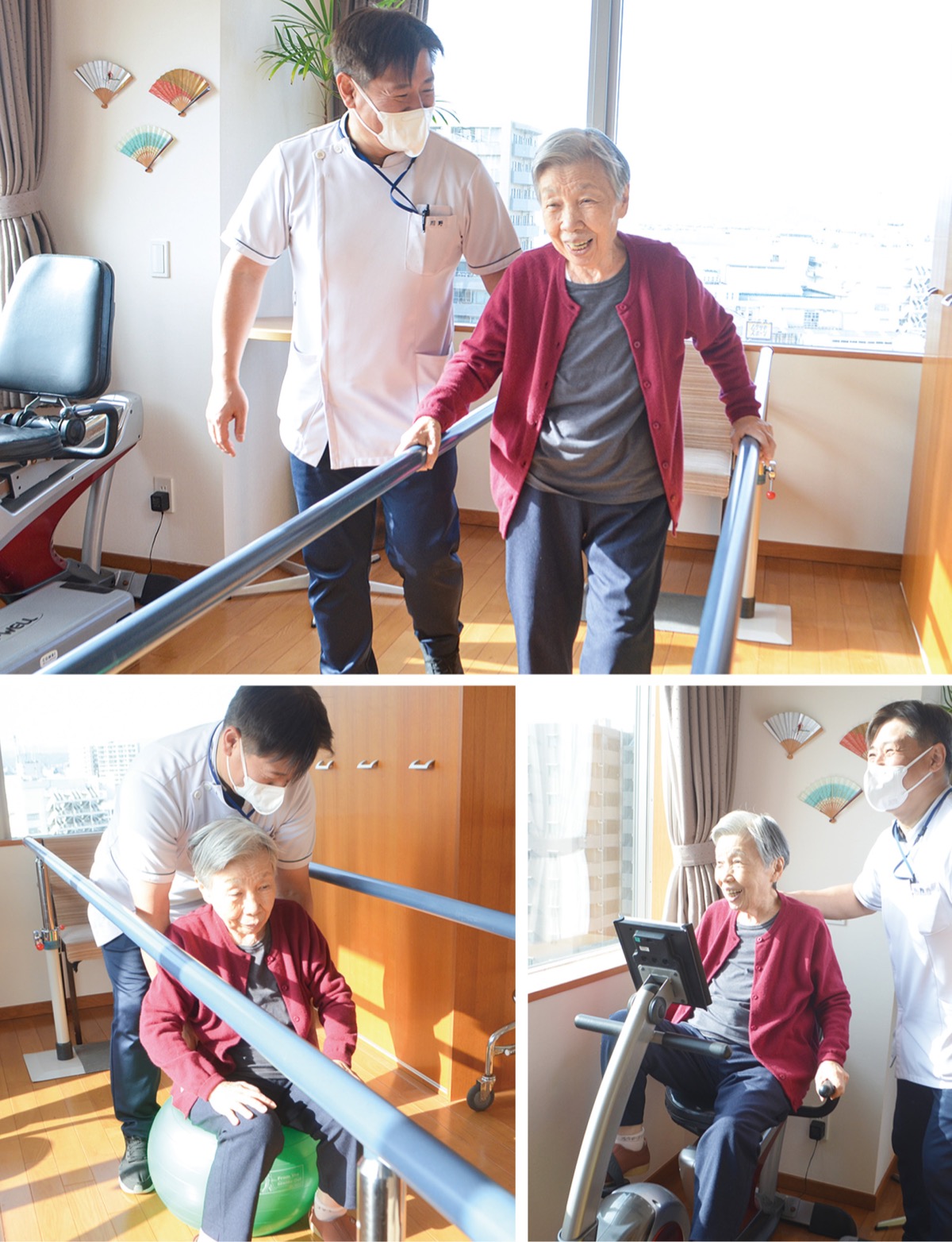 一人一人の状態、希望に合わせ、楽しんで取り組めるプログラムを提供するケアヴィレッジのリハビリ体制