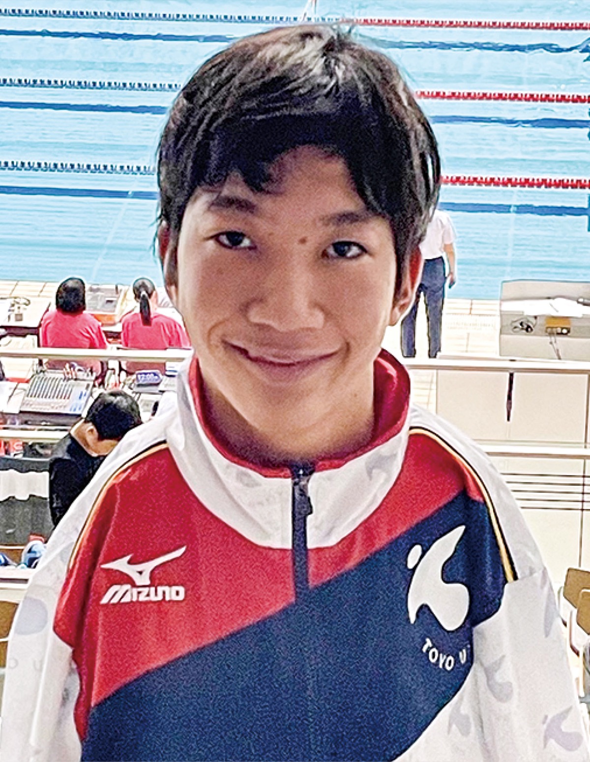 会場でリラックスした表情=本人提供