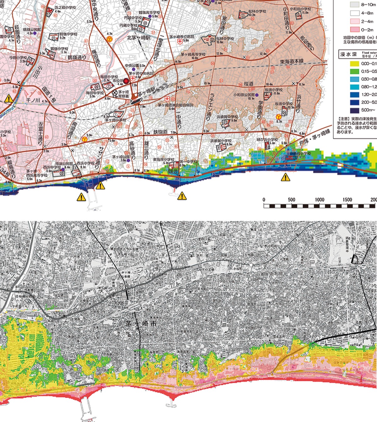  津波ハザードマップ 浸水想定いまだ旧基準 相模湾沿い茅ヶ崎市のみ | 茅ヶ崎 | タウンニュース