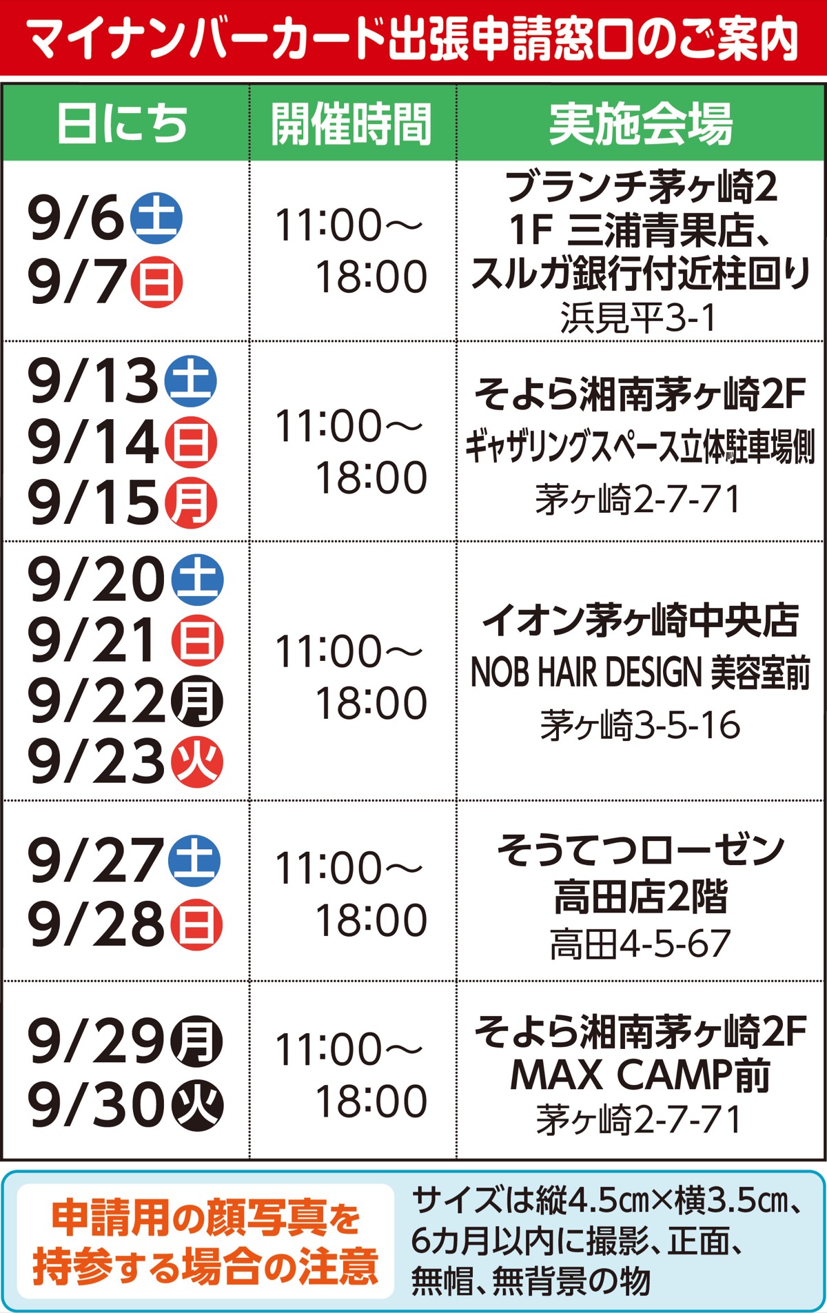 マイナンバーカード申請はサポート会場へ