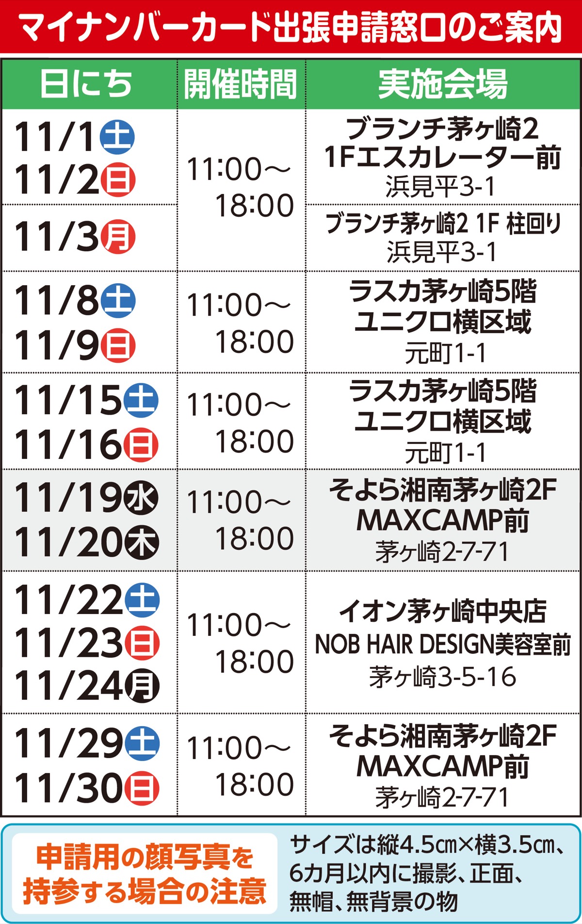 マイナンバーカード申請はサポート会場へ