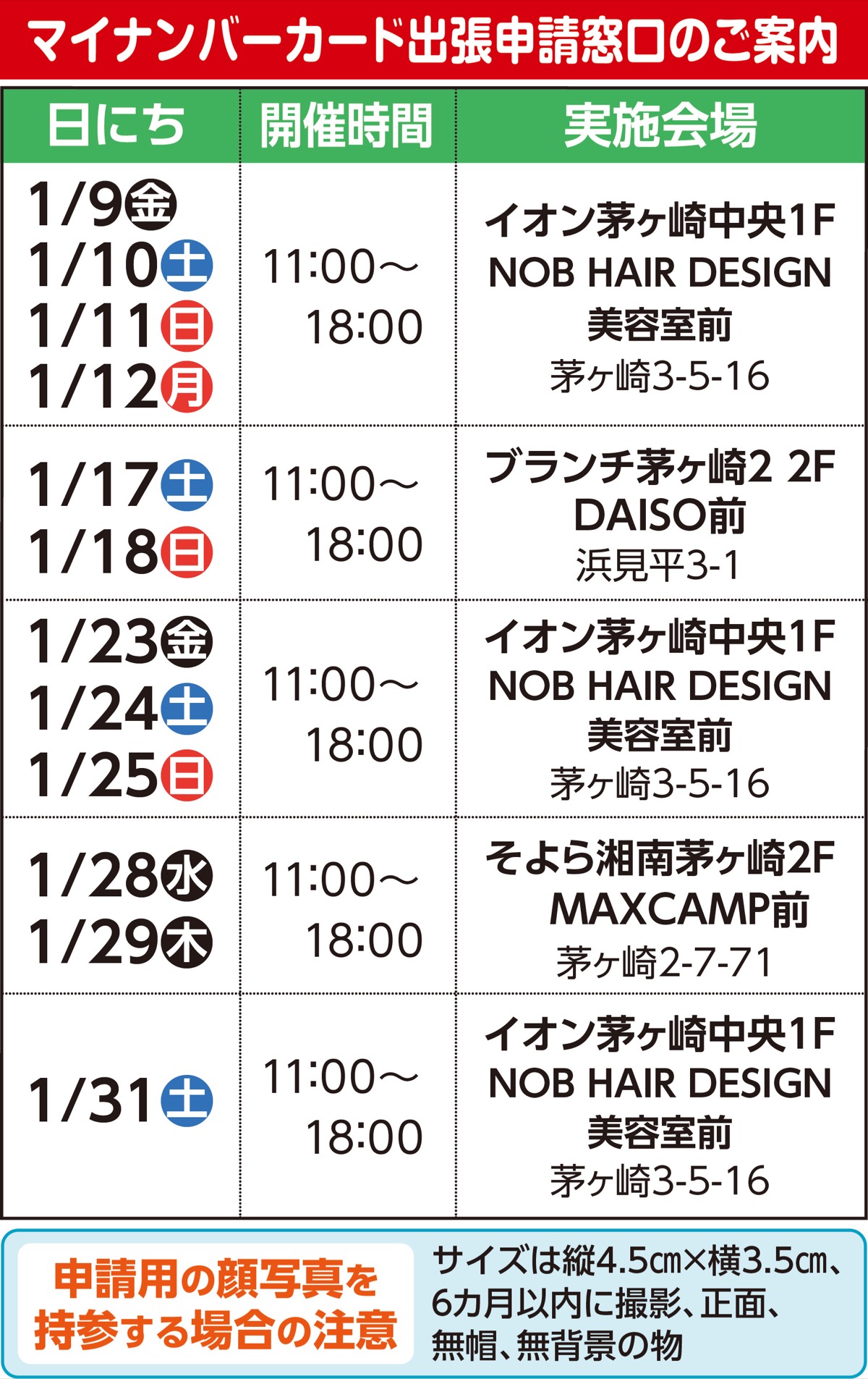 マイナンバーカード申請はサポート会場へ